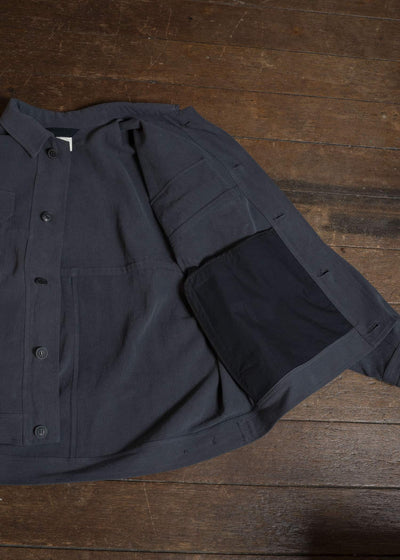 JAN-JAN VAN ESSCHE JACKET#64 DENIM STYLE WORKWEAR JACKET | CO HEMP DENSE TWILL | Logwood