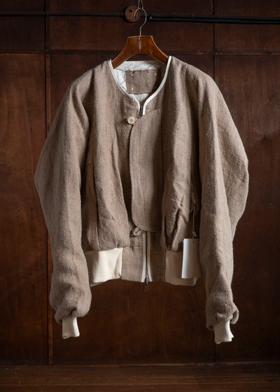 Gathering Textiles Roly Poly Jacket Handwoven Hemp , Organic Cotton Poplin Linig RPJ01-HE-BR