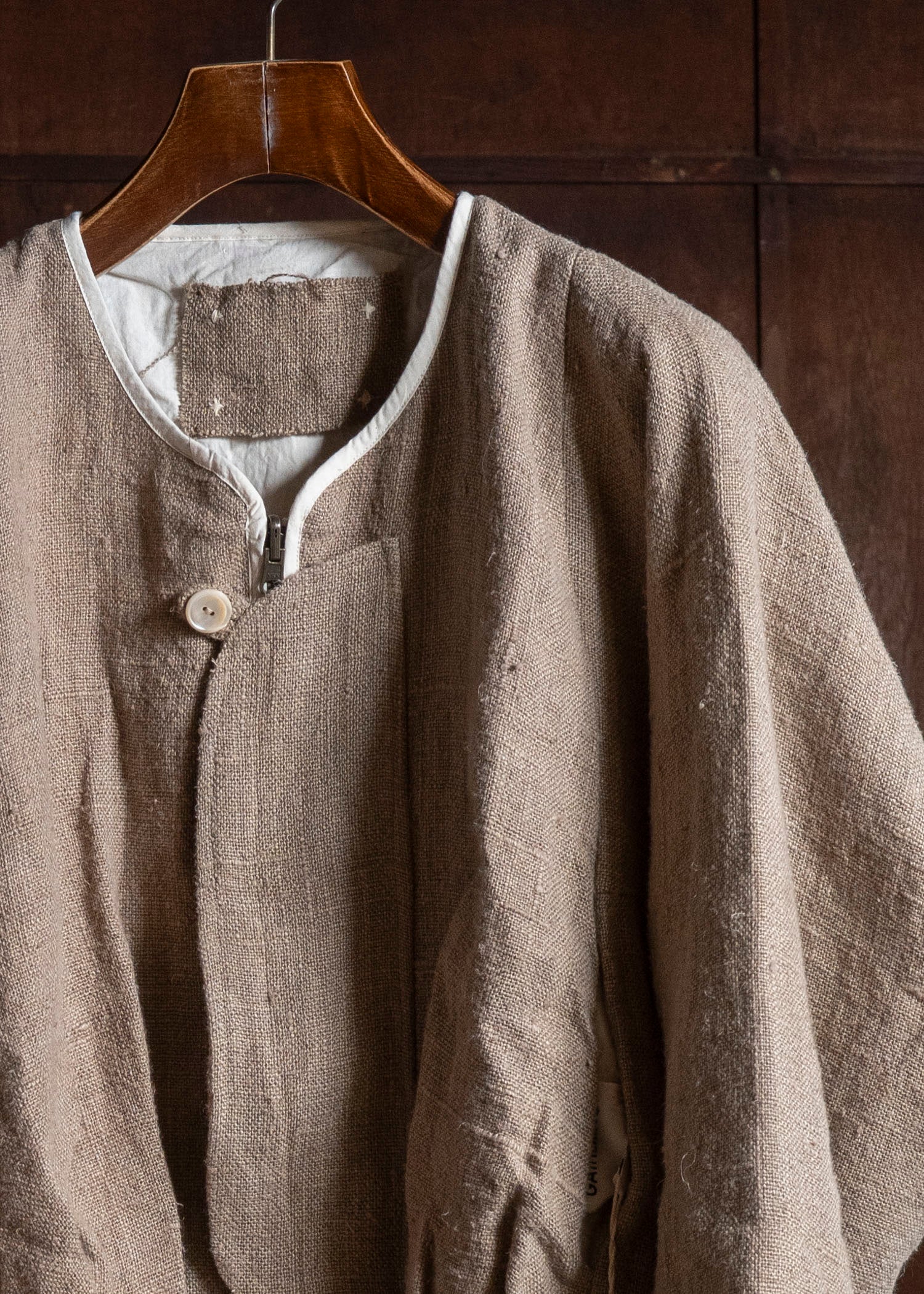 Gathering Textiles Roly Poly Jacket Handwoven Hemp , Organic Cotton Poplin Linig RPJ01-HE-BR