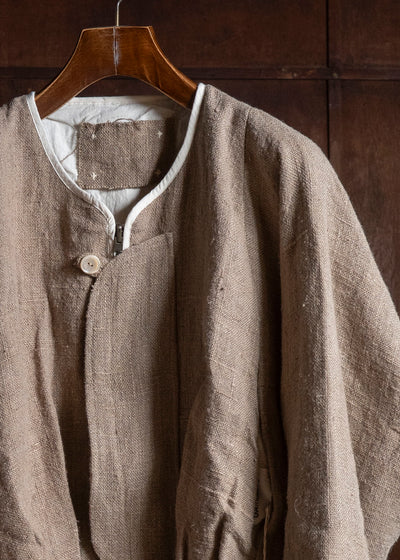Gathering Textiles Roly Poly Jacket Handwoven Hemp , Organic Cotton Poplin Linig RPJ01-HE-BR