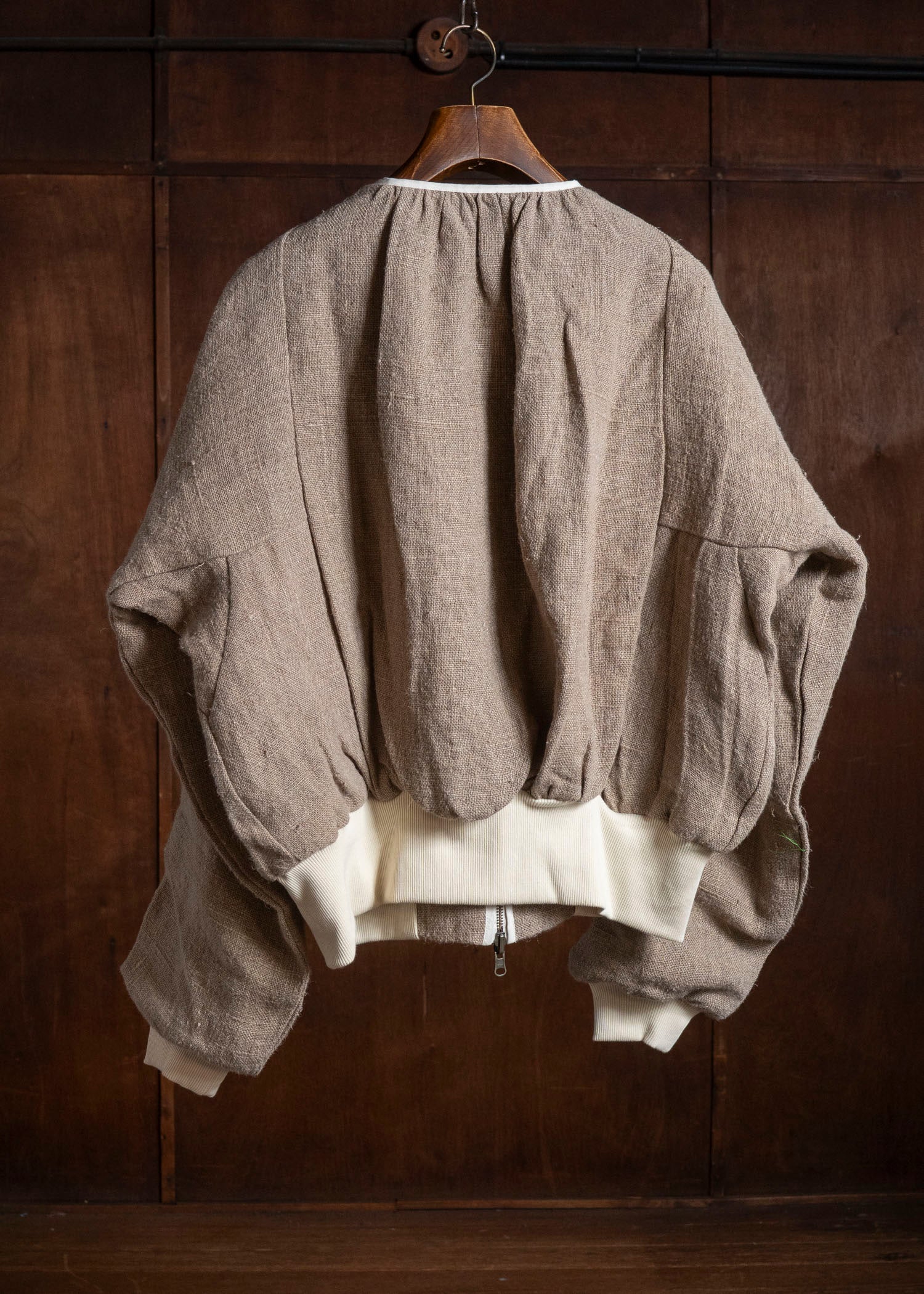 Gathering Textiles Roly Poly Jacket Handwoven Hemp , Organic Cotton Poplin Linig RPJ01-HE-BR
