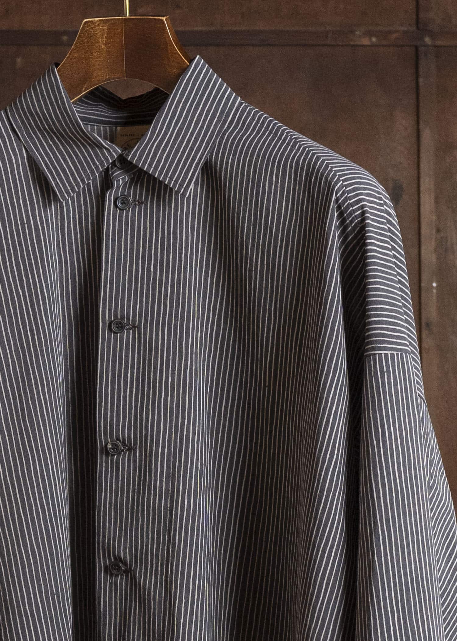 JAN-JAN VAN ESSCHE SHIRT#100 LONG SLEEVE SHIRT | CREPE CO SHIRTING | Gallnut Black