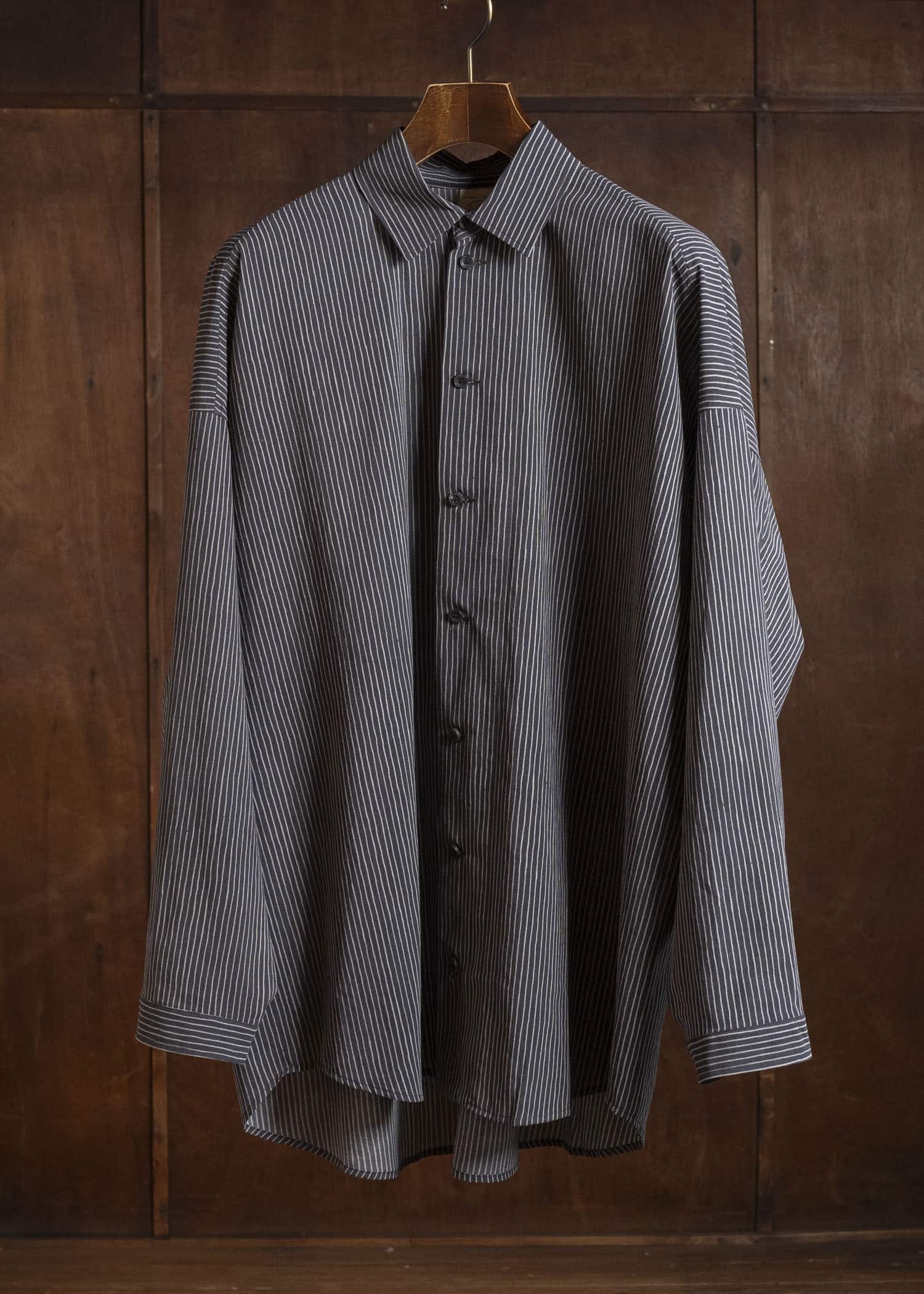 JAN-JAN VAN ESSCHE SHIRT#100 LONG SLEEVE SHIRT | CREPE CO SHIRTING | Gallnut Black