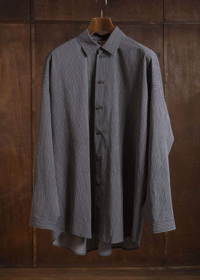 JAN-JAN VAN ESSCHE SHIRT#100 LONG SLEEVE SHIRT | CREPE CO SHIRTING | Gallnut Black