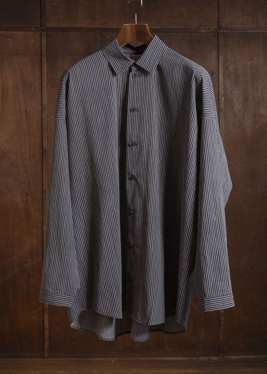 JAN-JAN VAN ESSCHE SHIRT#100 LONG SLEEVE SHIRT | CREPE CO SHIRTING | Gallnut Black