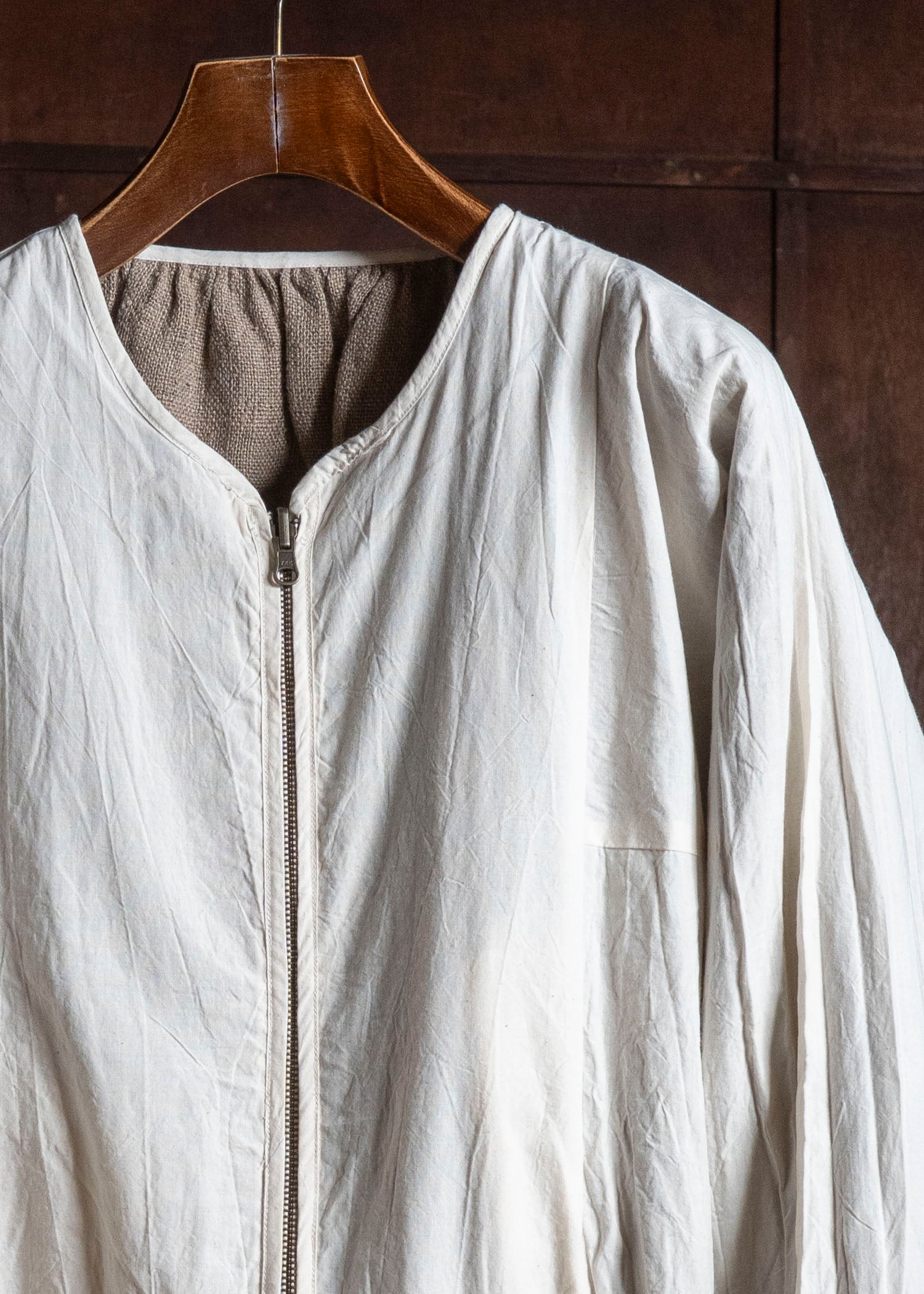 Gathering Textiles Roly Poly Jacket Handwoven Hemp , Organic Cotton Poplin Linig RPJ01-HE-BR