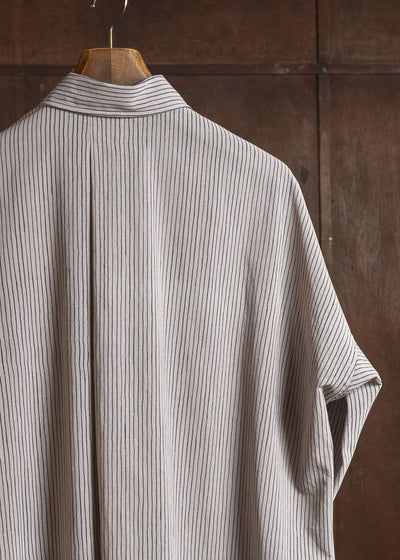 JAN-JAN VAN ESSCHE SHIRT#100 LOOSE DRESS SHIRT WITH CENTER BACK PLEAT Crepe Co Shirting | Madder Beige