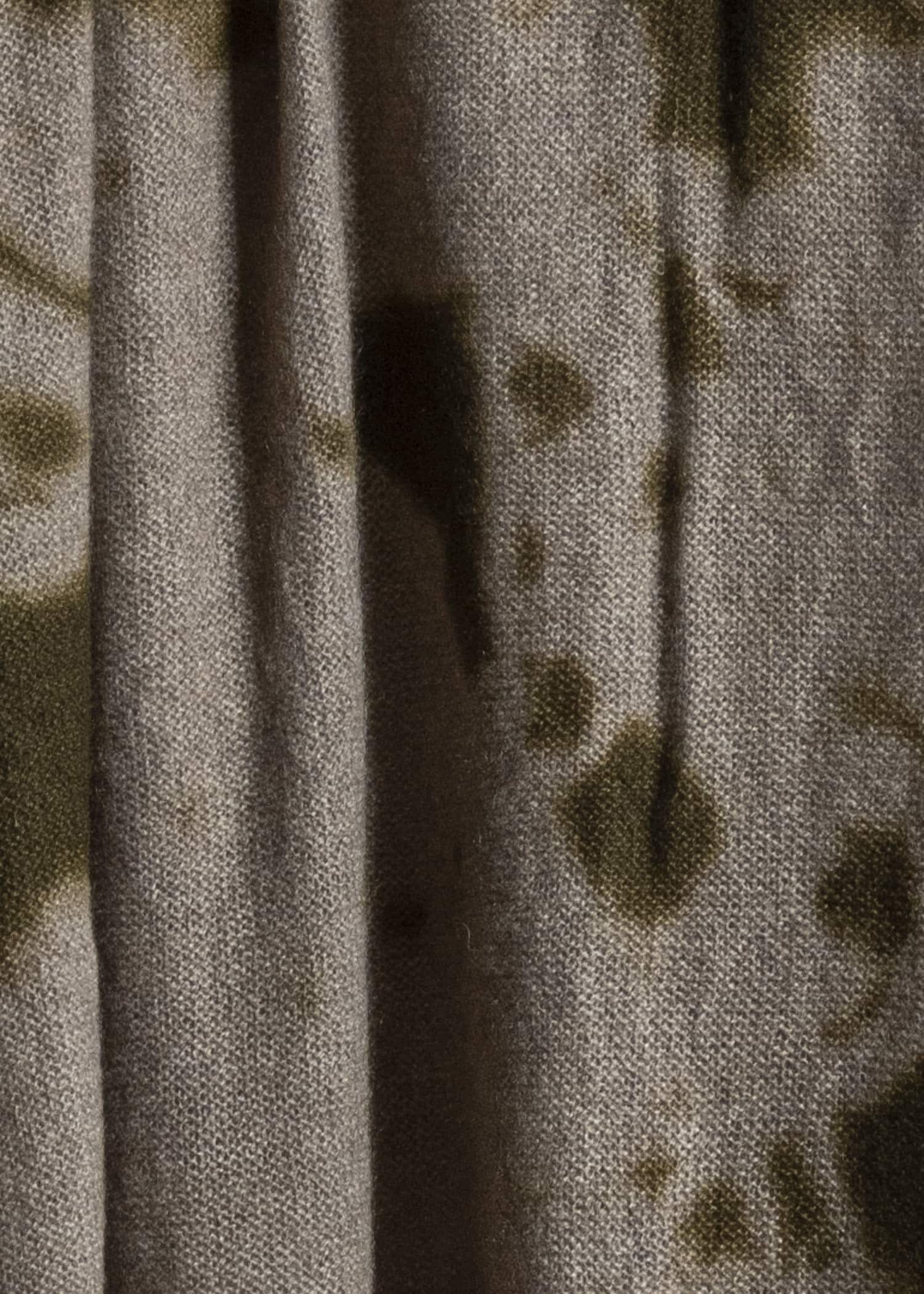 SUZUSAN 0024K-010 Cashmere Knit Shawl madara shibori Olive - light Coffee
