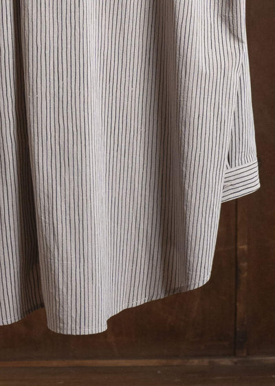 JAN-JAN VAN ESSCHE SHIRT#100 LOOSE DRESS SHIRT WITH CENTER BACK PLEAT Crepe Co Shirting | Madder Beige