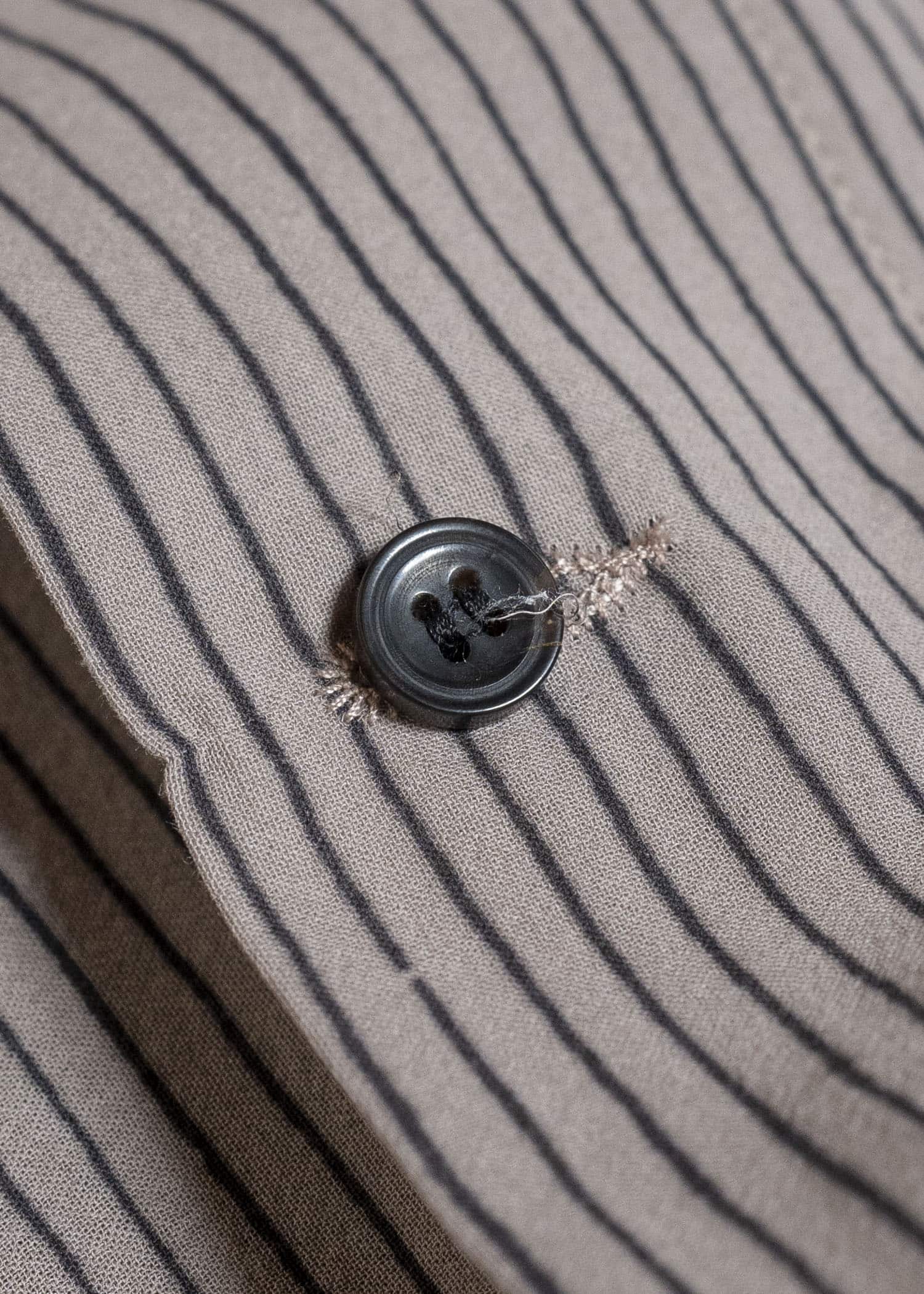 JAN-JAN VAN ESSCHE SHIRT#100 LOOSE DRESS SHIRT WITH CENTER BACK PLEAT Crepe Co Shirting | Madder Beige