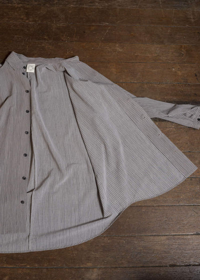 JAN-JAN VAN ESSCHE SHIRT#100 LOOSE DRESS SHIRT WITH CENTER BACK PLEAT Crepe Co Shirting | Madder Beige