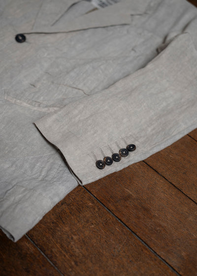 ZIGGY CHEN 0M2510914 Hidden Patchwork 2 Button Jacket LIGHT GRAY