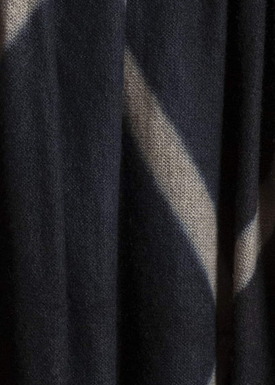 SUZUSAN 0024K-525 Cashmere Knit Shawl itajime shibori X 1065 Black - Light Coffee