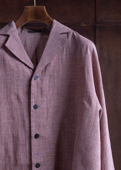 Jurgen Lehl Cardi Linen Check Shirt J0142FBM843-25