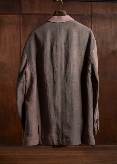 ZIGGY CHEN 0M2510913 Double Breasted Long Jacket MAUVE BROWN