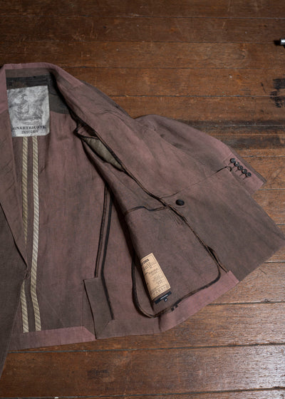 ZIGGY CHEN 0M2510913 Double Breasted Long Jacket MAUVE BROWN