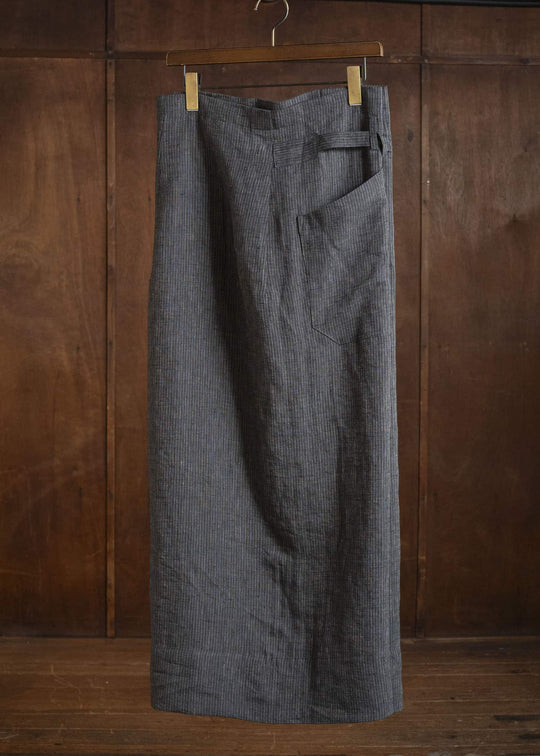 JAN-JAN VAN ESSCHE SKIRT#2 SKIRTS | HEMP CLOTH | Dark Grey Striped
