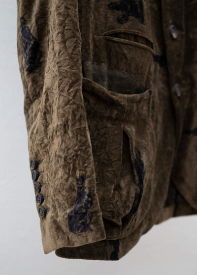 ZIGGY CHEN CLOUD CROWD'' STAND COLLAR SLIM BLAZER