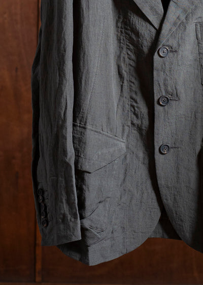 ZIGGY CHEN 0M2510921 3 Button Long Jacket CHARCOAL BLUE