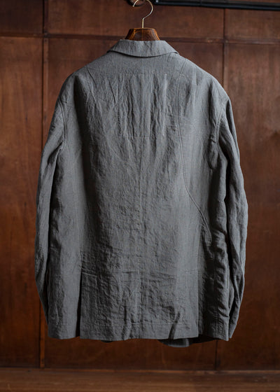 ZIGGY CHEN 0M2510921 3 Button Long Jacket CHARCOAL BLUE