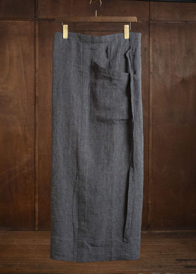 JAN-JAN VAN ESSCHE SKIRT#2 SKIRTS | HEMP CLOTH | Dark Grey Striped