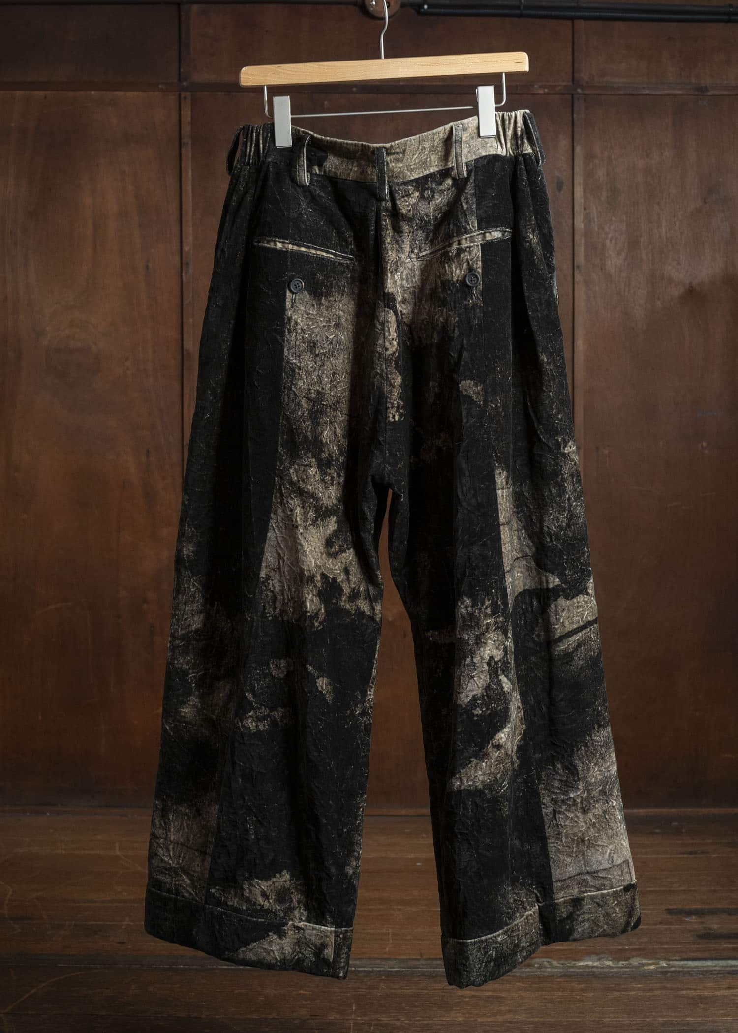 ZIGGY CHEN 0M2530522 VELVET WIDE-LEG TROUSERS 54