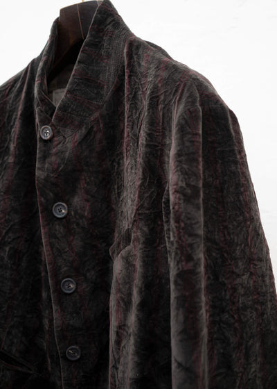 ZIGGY CHEN VELVETEEN STAND COLLAR BLAZER