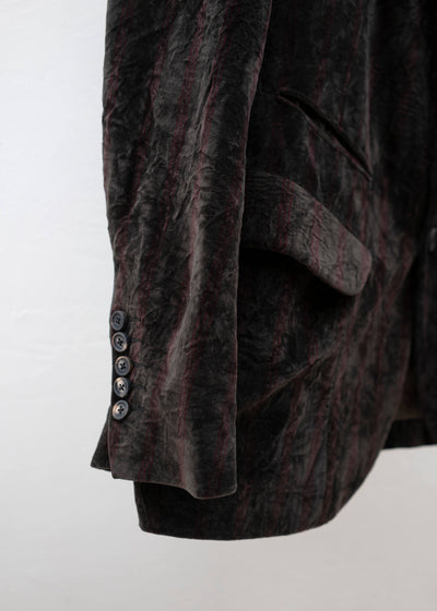 ZIGGY CHEN VELVETEEN STAND COLLAR BLAZER