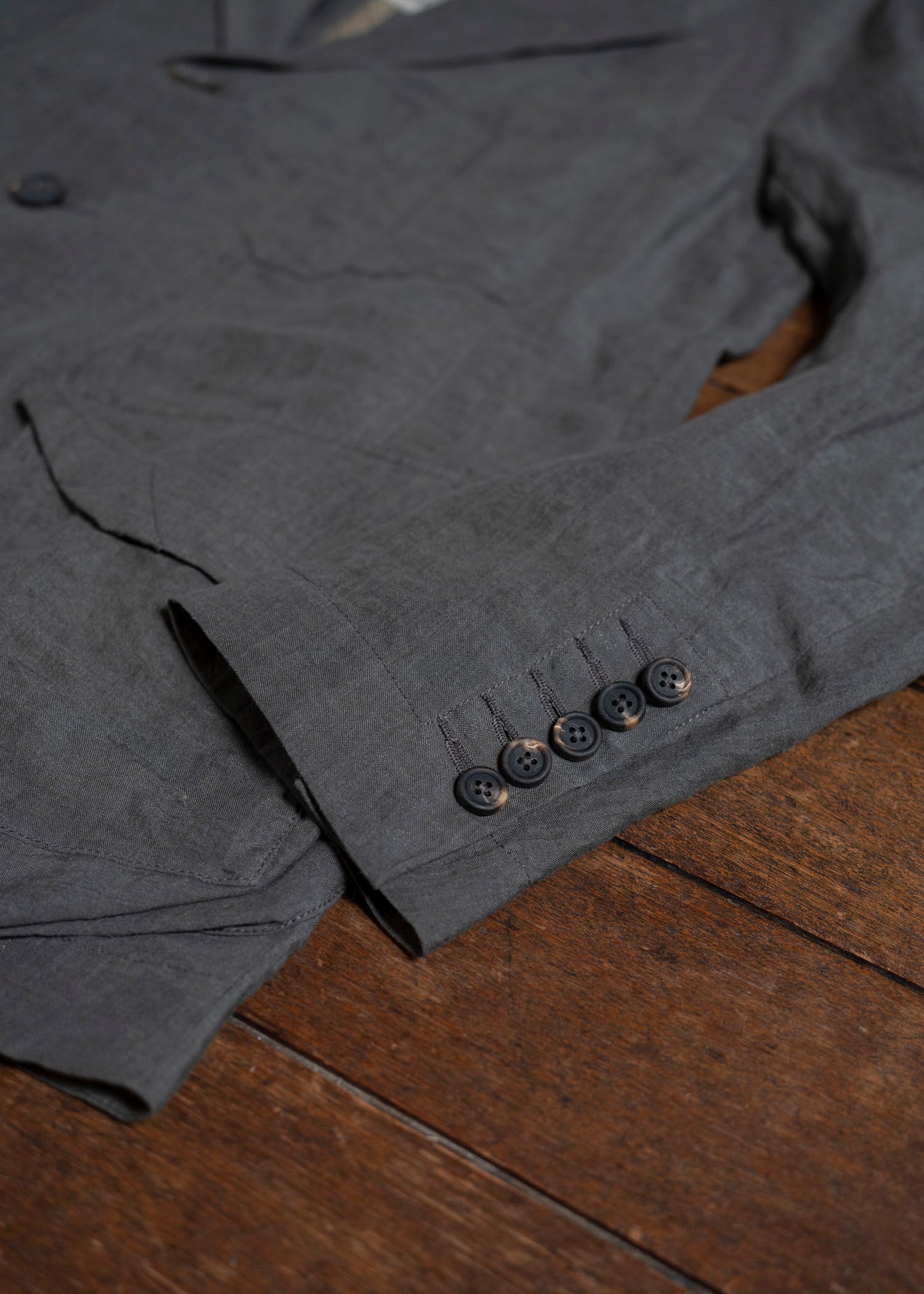 ZIGGY CHEN 0M2510921 3 Button Long Jacket CHARCOAL BLUE