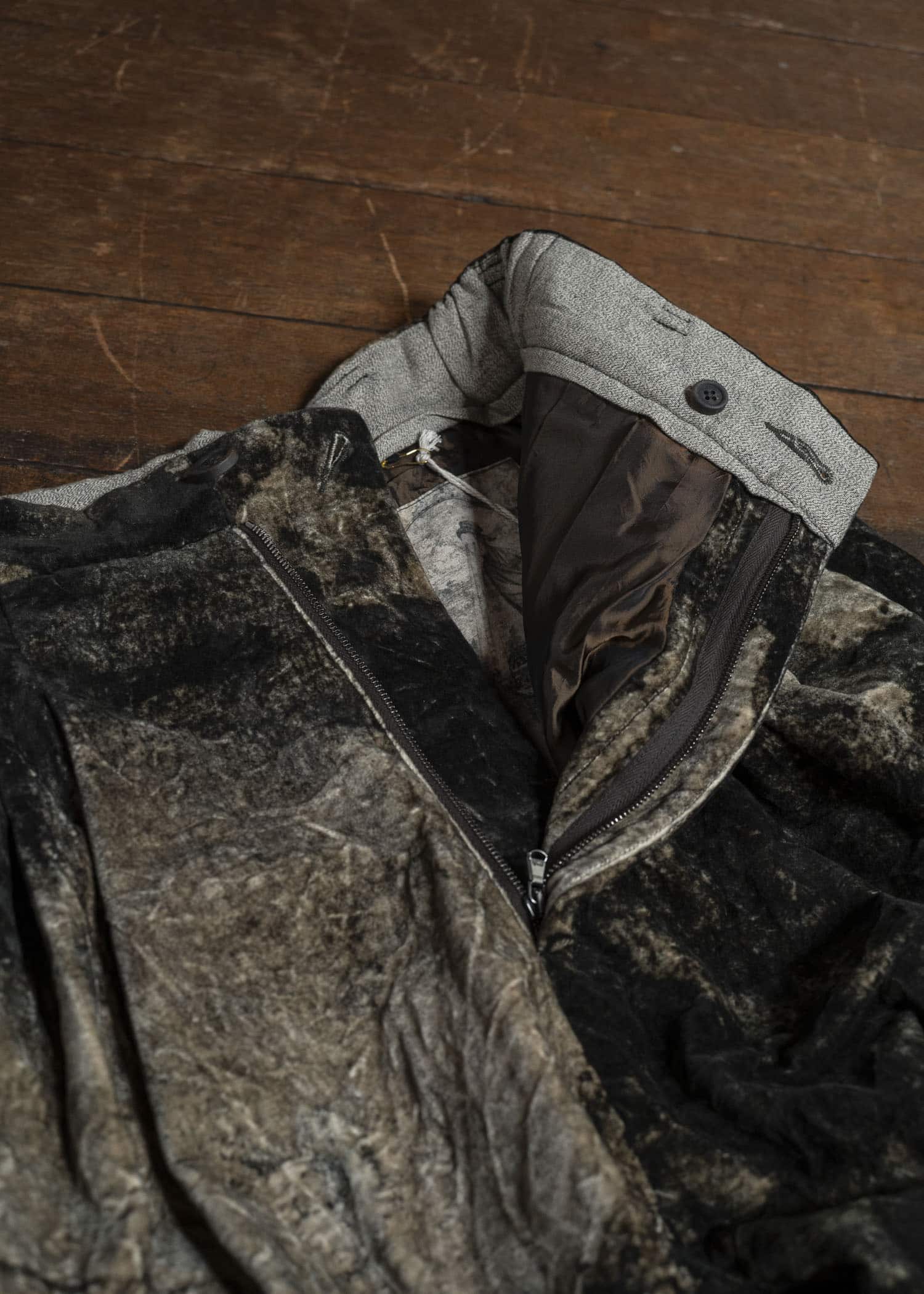 ZIGGY CHEN 0M2530522 VELVET WIDE-LEG TROUSERS 54