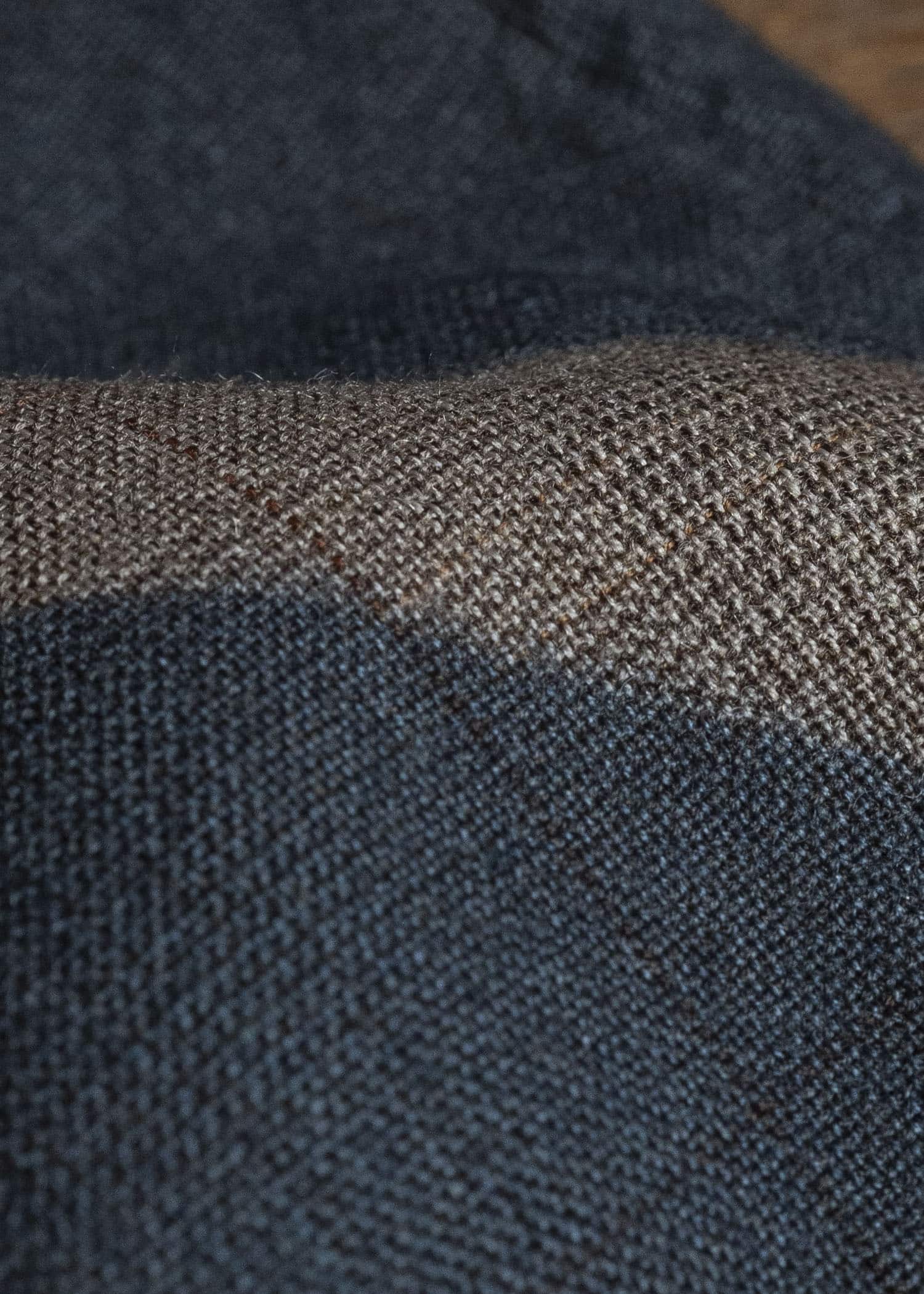 SUZUSAN 5050W-525 Wool Glen Check Drawstring Wide Pants itajime shibori X 2260 Dark Blue - Brown
