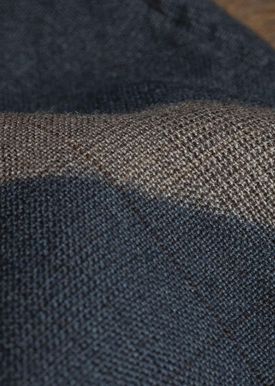 SUZUSAN 5050W-525 Wool Glen Check Drawstring Wide Pants itajime shibori X 2260 Dark Blue - Brown