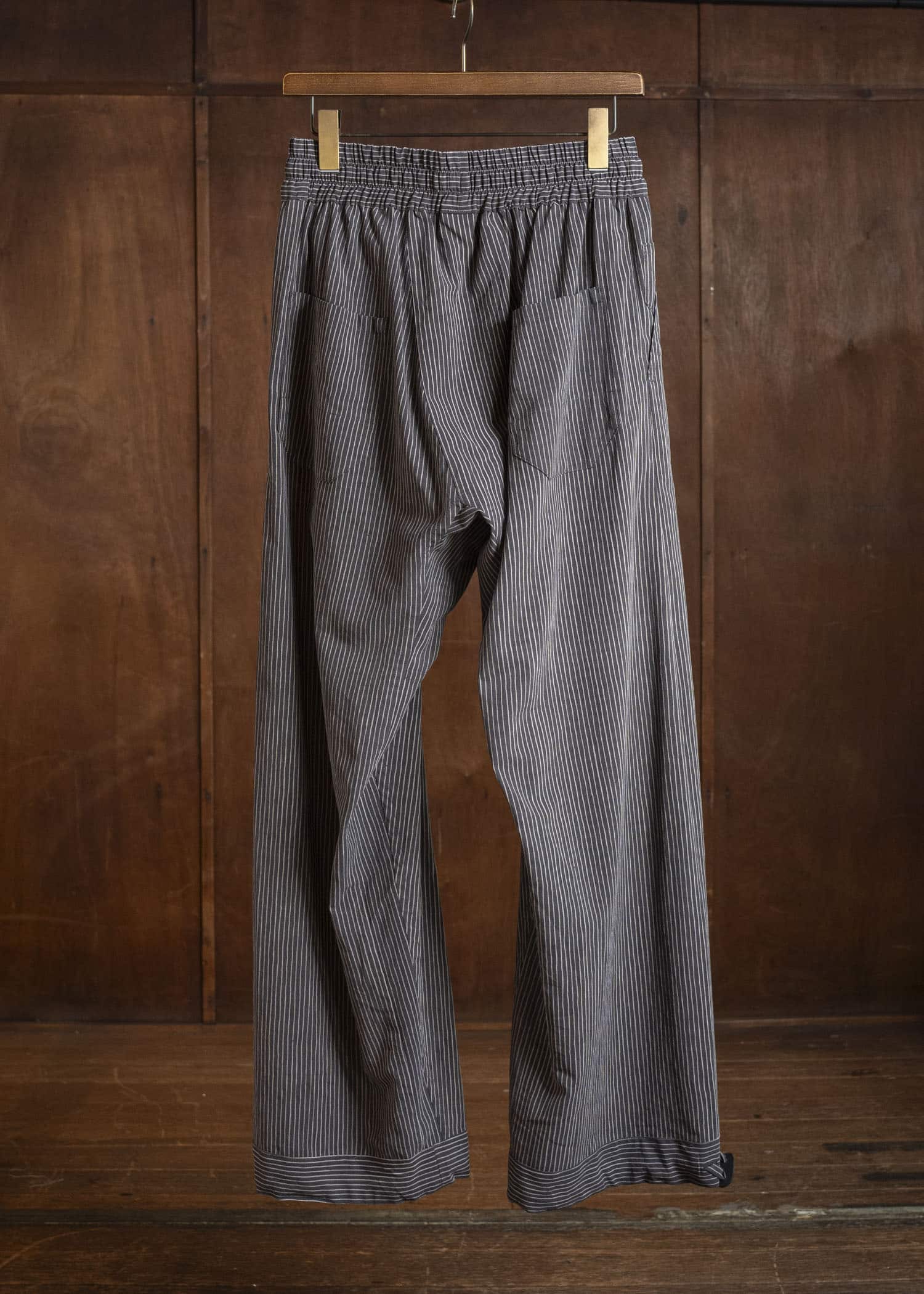 TROUSERS#91 ELASTIC WAIST TROUSERS | CREPE CO SHIRTING | Gallnut Black