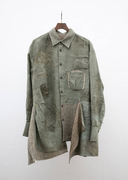 ZIGGY CHEN ELONGATED COLLAGE SHIRT