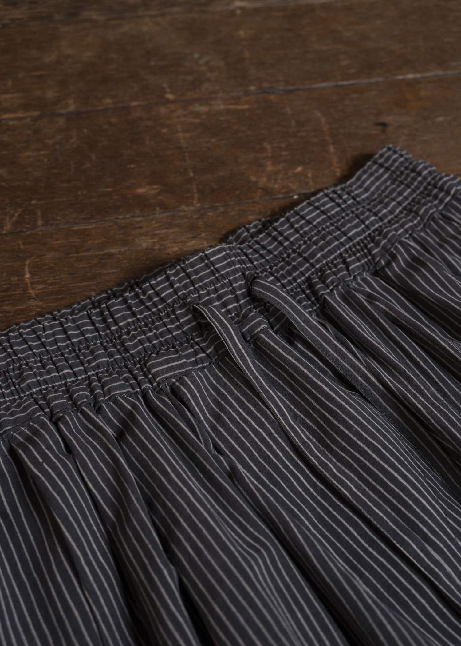 TROUSERS#91 ELASTIC WAIST TROUSERS | CREPE CO SHIRTING | Gallnut Black