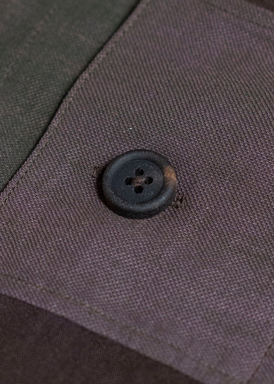 ZIGGY CHEN 0M2510703 Patchwork Shirt Jacket PURPLE BROWN