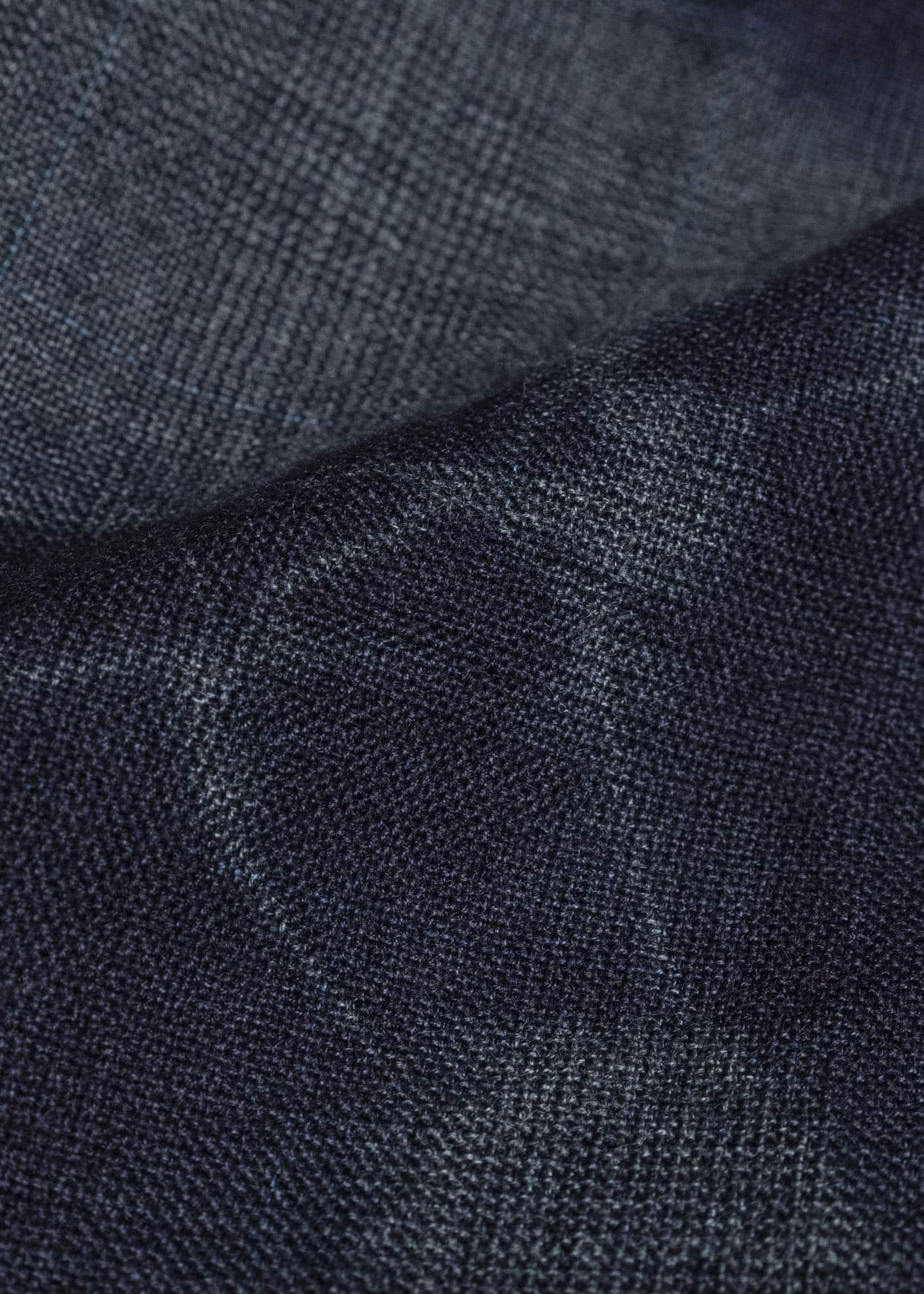 SUZUSAN 5050W-010 Wool Glen Check Drawstring Wide Pants madara sibori 7111 Dark Purple - Dark Grey