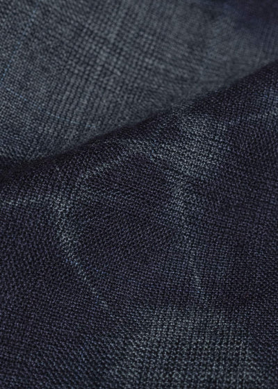 SUZUSAN 5050W-010 Wool Glen Check Drawstring Wide Pants madara sibori 7111 Dark Purple - Dark Grey