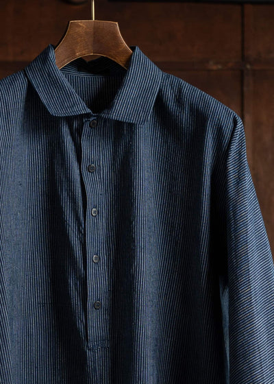 Jurgen Lehl yarn-dyed hand-woven cardigan pullover shirt J0542FBM741-38