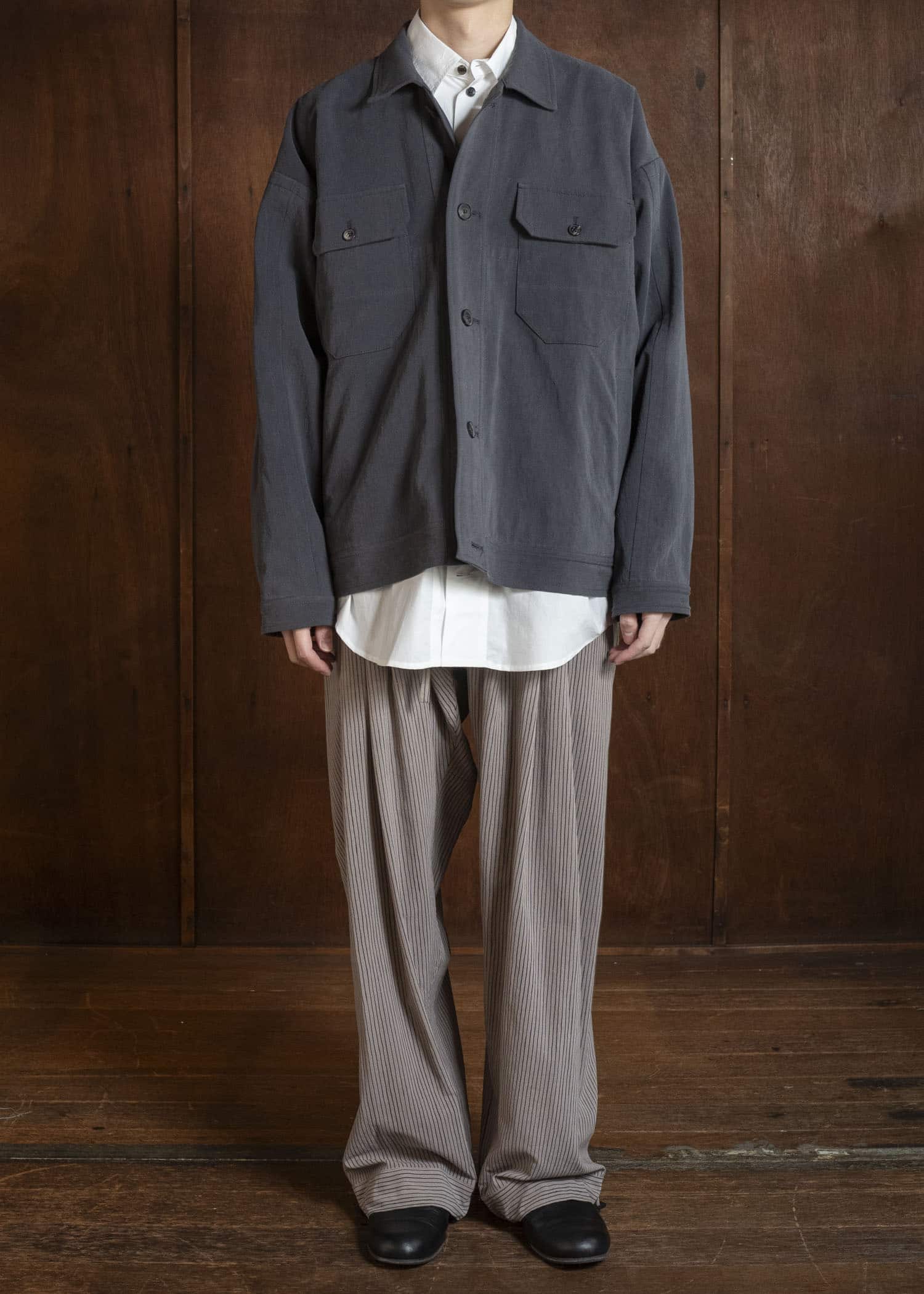 JAN-JAN VAN ESSCHE JACKET#64 DENIM STYLE WORKWEAR JACKET | CO HEMP DENSE TWILL | Logwood