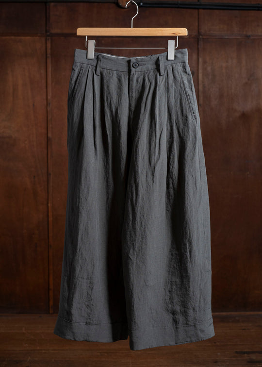 ZIGGY CHEN 0M2510521 Cropped Trousers CHARCOAL BLUE