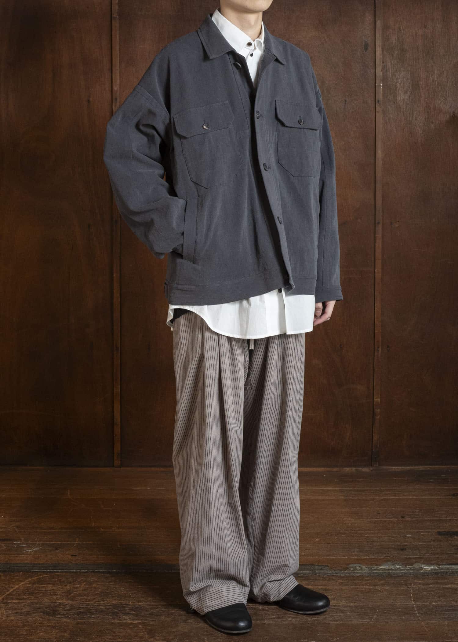 JAN-JAN VAN ESSCHE JACKET#64 DENIM STYLE WORKWEAR JACKET | CO HEMP DENSE TWILL | Logwood