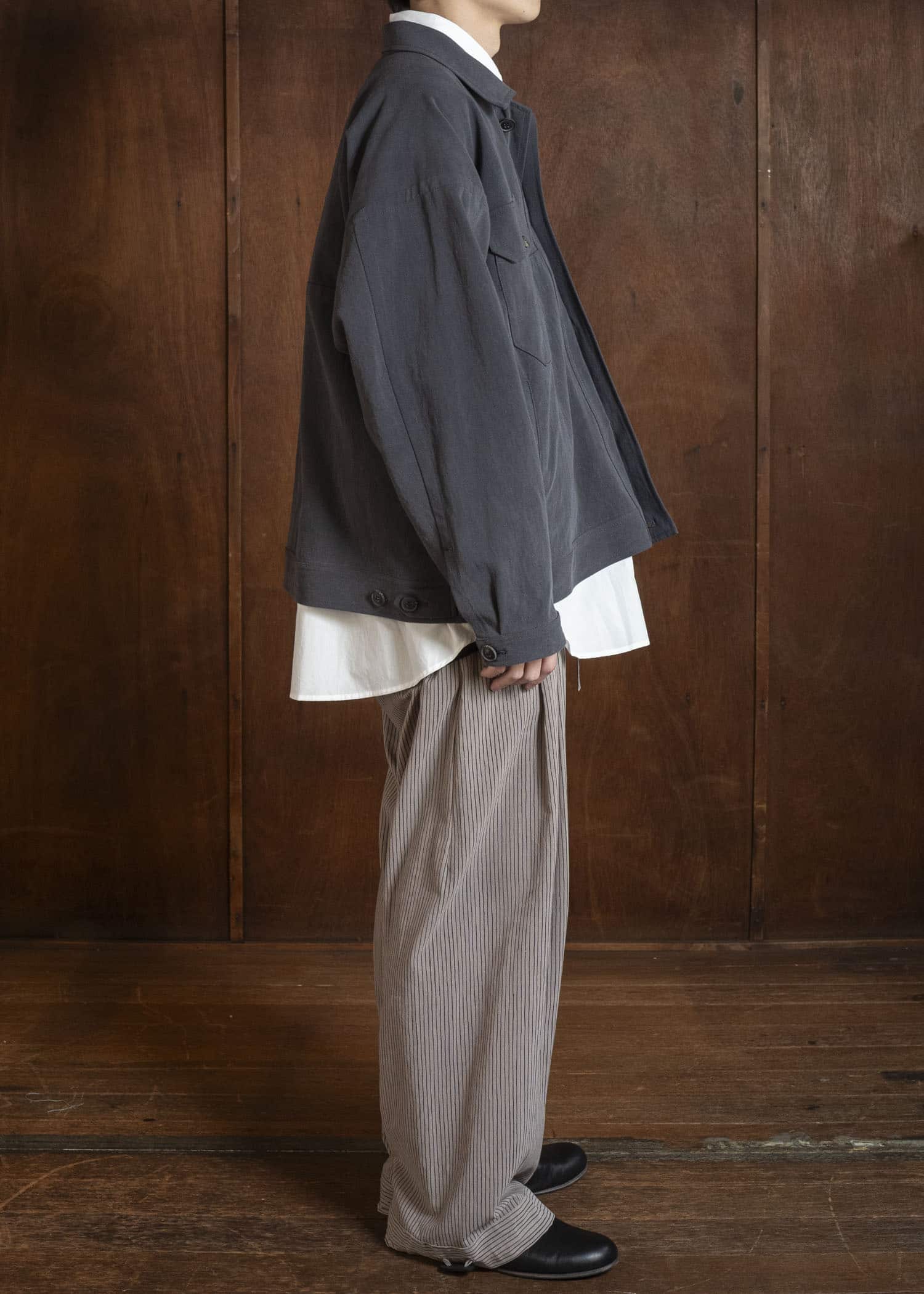 JAN-JAN VAN ESSCHE JACKET#64 DENIM STYLE WORKWEAR JACKET | CO HEMP DENSE TWILL | Logwood