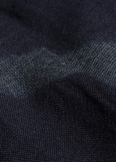 SUZUSAN 5050W-525 Wool Glen Check Drawstring Wide Pants itajime shibori X 7111 Dark Purple - Dark Grey