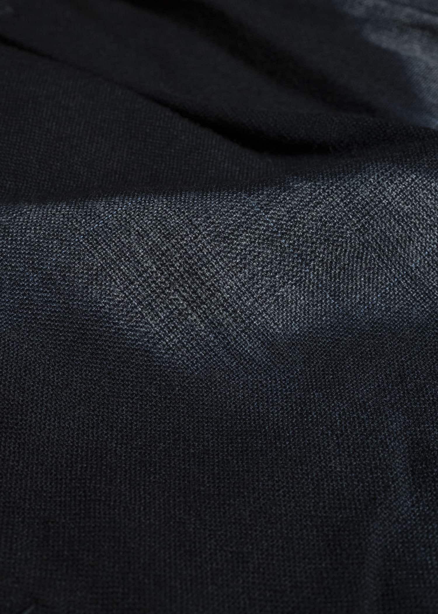 SUZUSAN 5050W-525 Wool Glen Check Drawstring Wide Pants itajime shibori X 1011 Black - Dark Grey