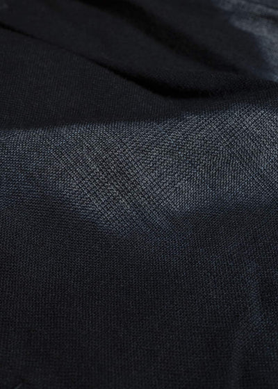 SUZUSAN 5050W-525 Wool Glen Check Drawstring Wide Pants itajime shibori X 1011 Black - Dark Grey