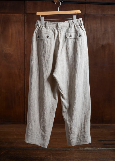 ZIGGY CHEN 0M2510523 Front Pleats Wide Leg Trousers LIGHT GRAY