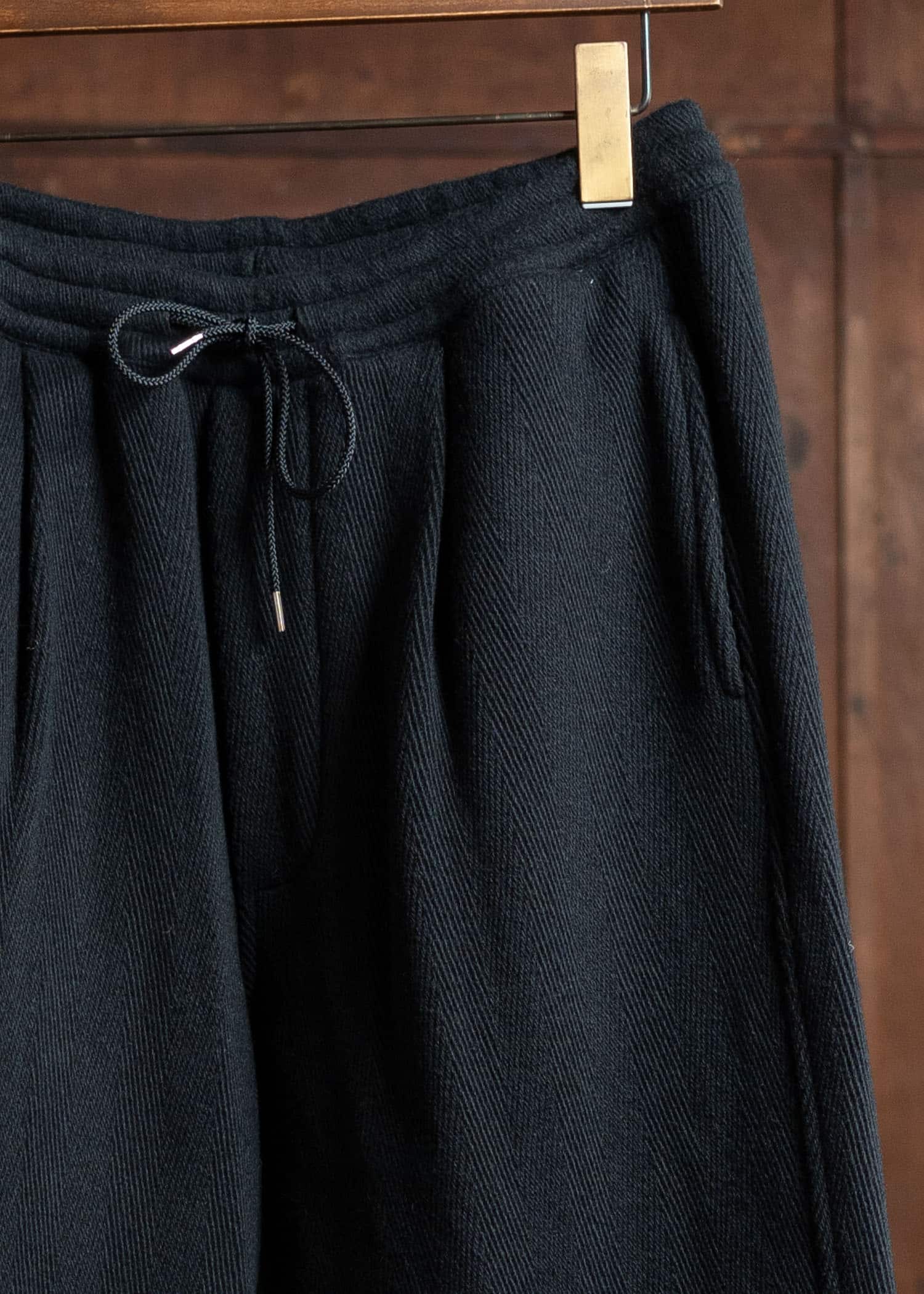 ITOH Herringbone Drawstring Pants Black IT.024.15.133