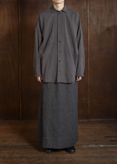 JAN-JAN VAN ESSCHE SKIRT#2 SKIRTS | HEMP CLOTH | Dark Grey Striped