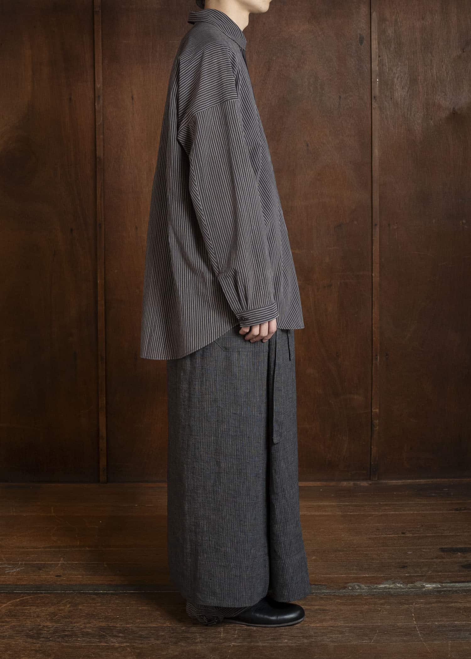 JAN-JAN VAN ESSCHE SKIRT#2 SKIRTS | HEMP CLOTH | Dark Grey Striped